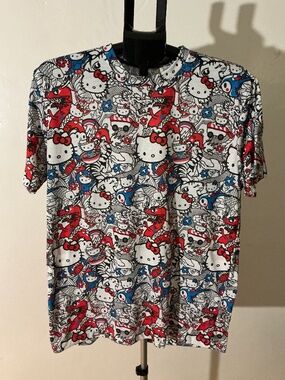 Women’s X-Large All Over Print Sanrio And TokiDoki 100% Cotton T-shirt